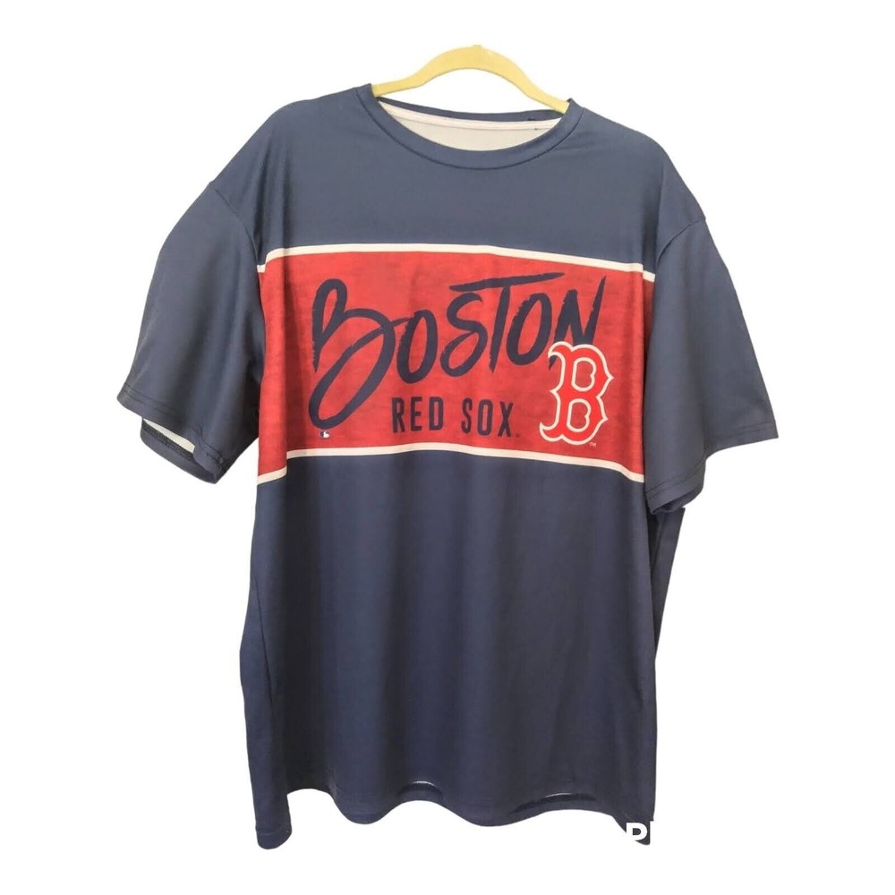 MLB Genuine Boston Red Sox T-shirt Men's Blue With 2 Small Flaws Size XL